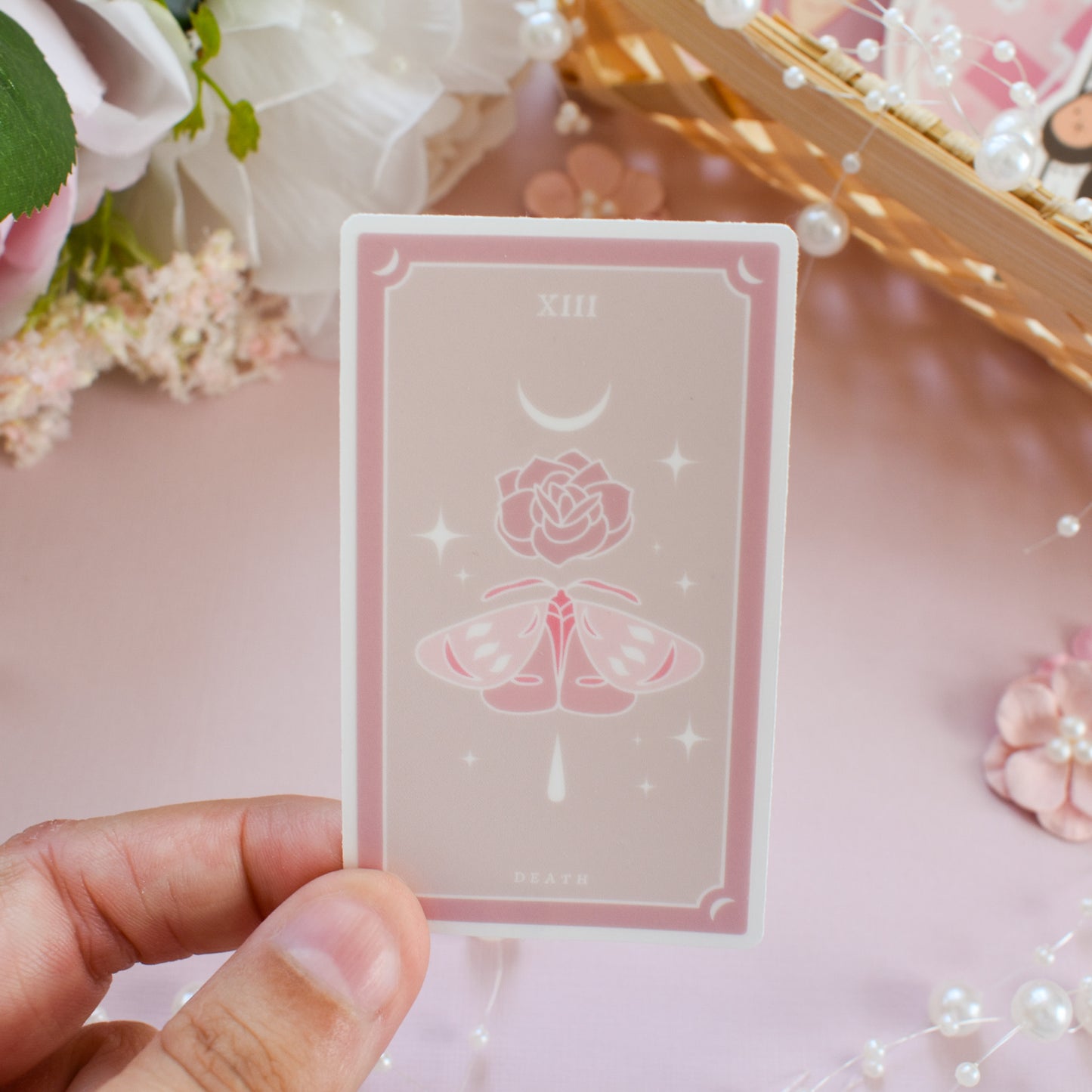 Clear Death Moth Tarot Die Cut Sticker