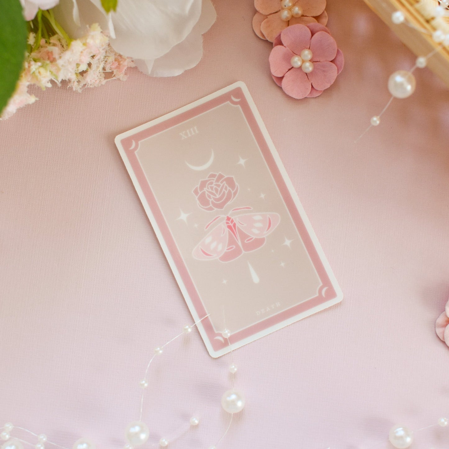 Clear Death Moth Tarot Die Cut Sticker