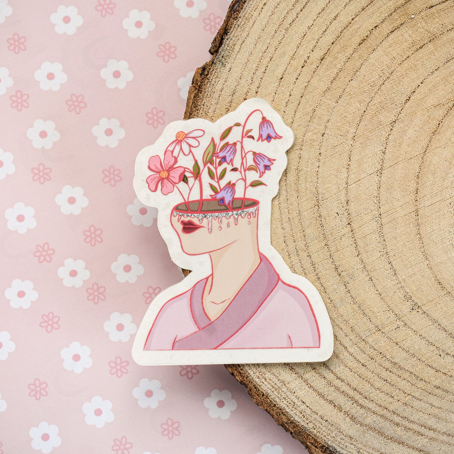 Clear Plant Head Die Cut Sticker