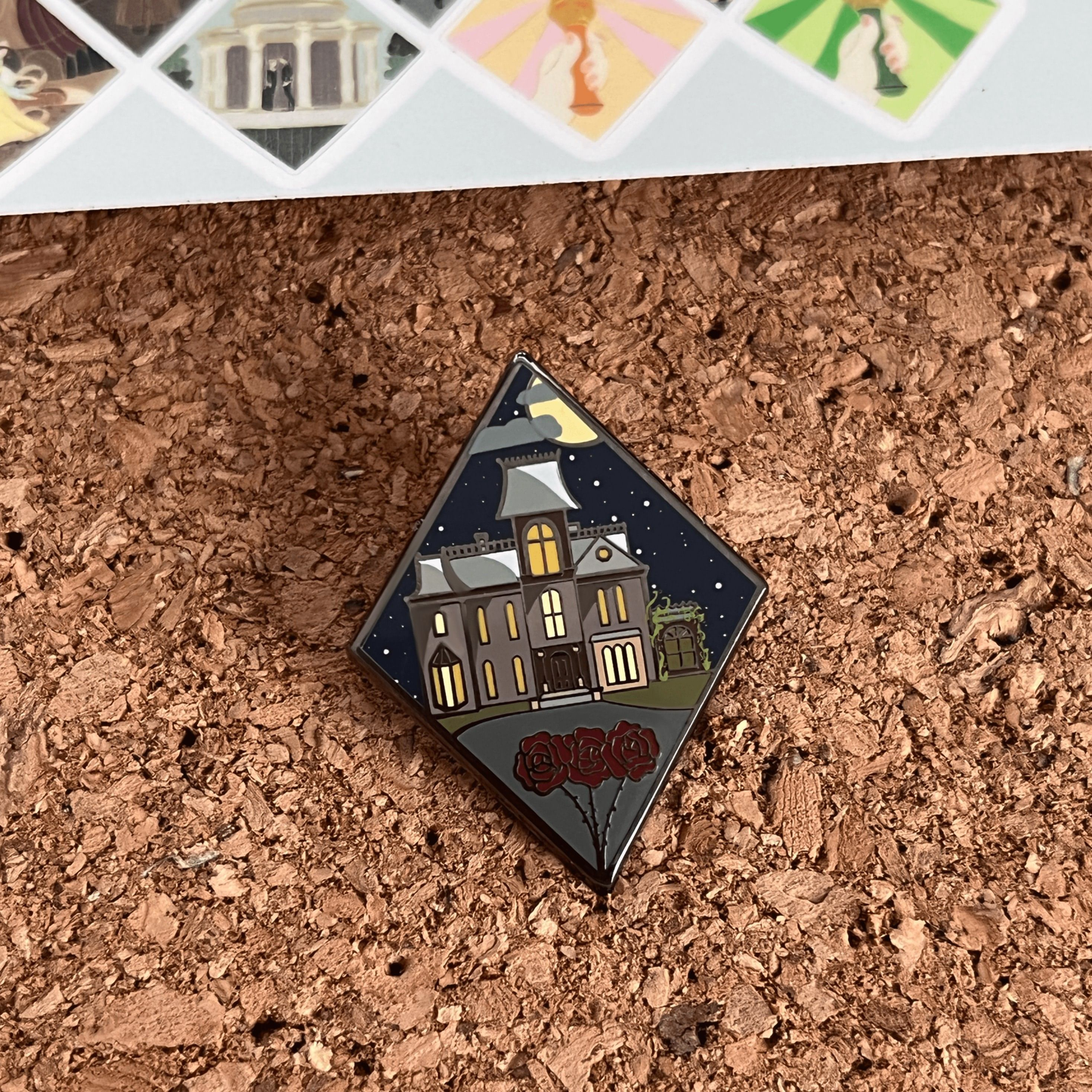 Spooky Family House Enamel Pin