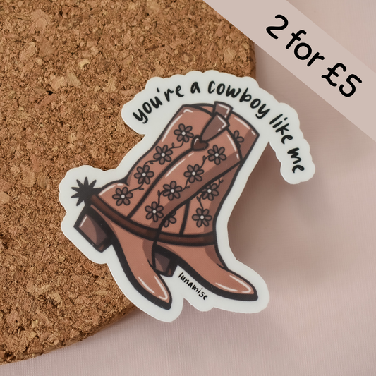 Cowboy Die Cut Sticker