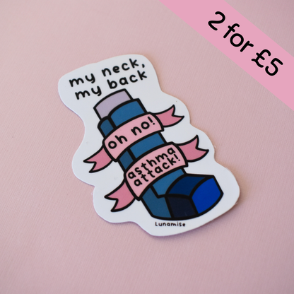 Asthma Attack Die Cut Sticker