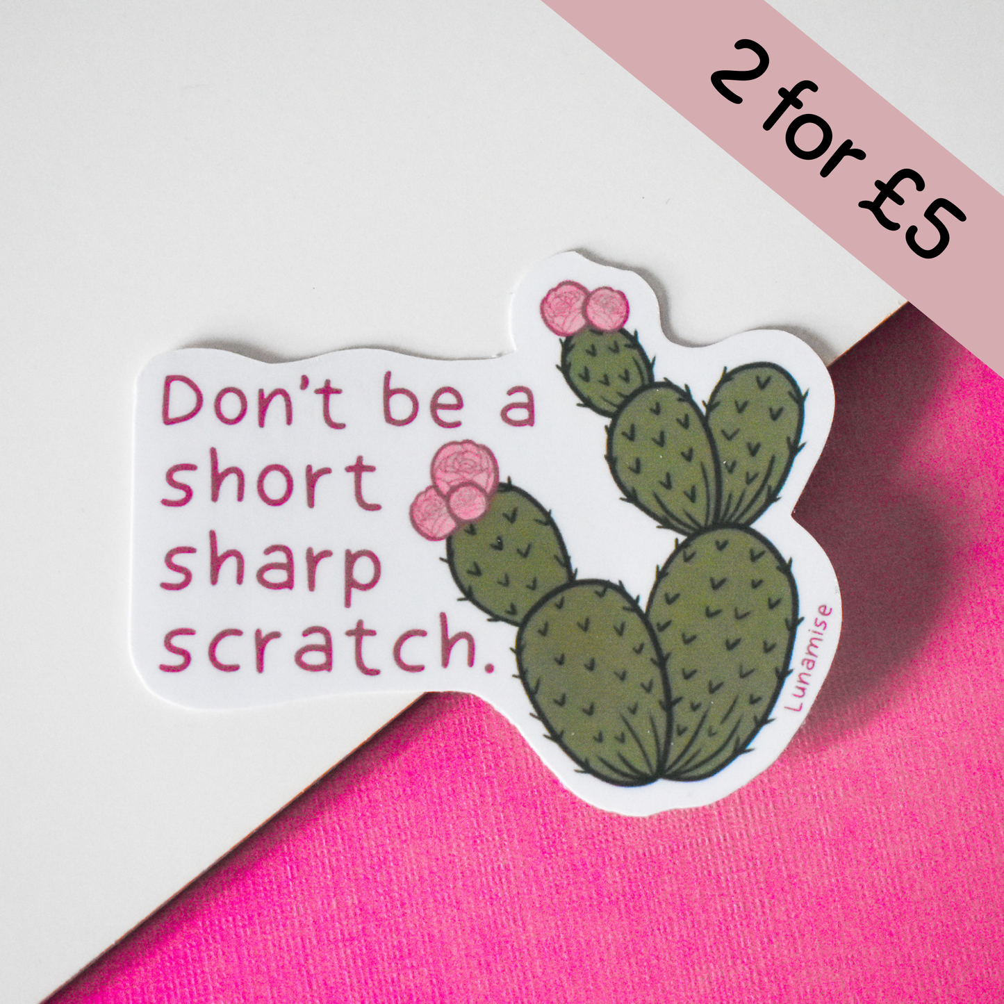 Short Sharp Scratch Die Cut Sticker