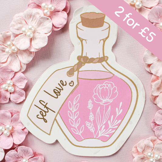 Clear Self Love Potion Die Cut Sticker