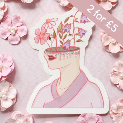 Clear Plant Head Die Cut Sticker