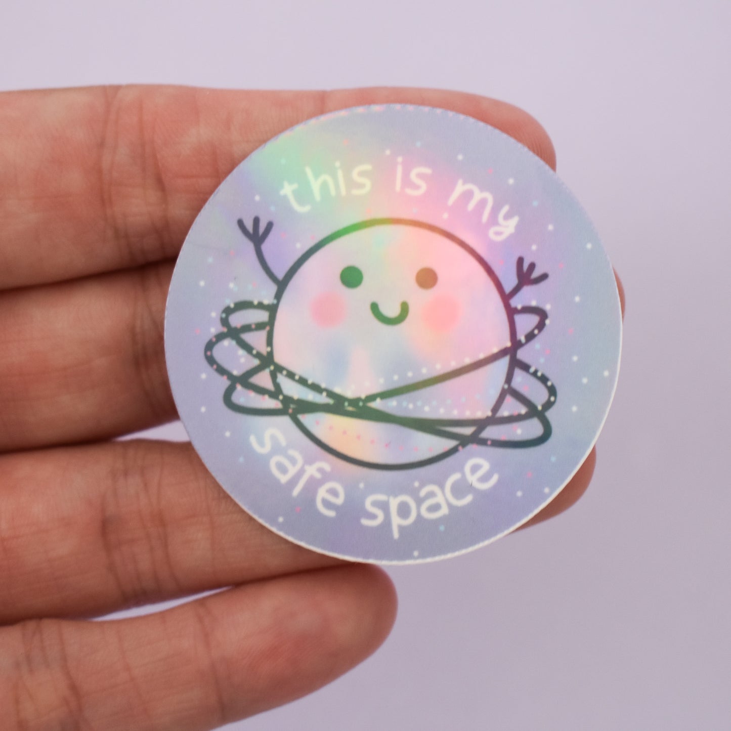 [seconds] Safe Space Holographic Die Cut Sticker