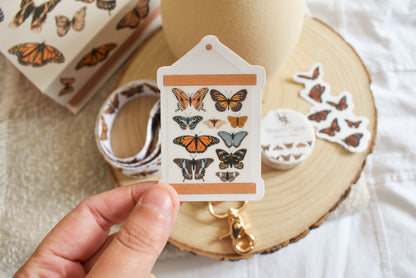 Clear Butterfly Banner Die Cut Sticker