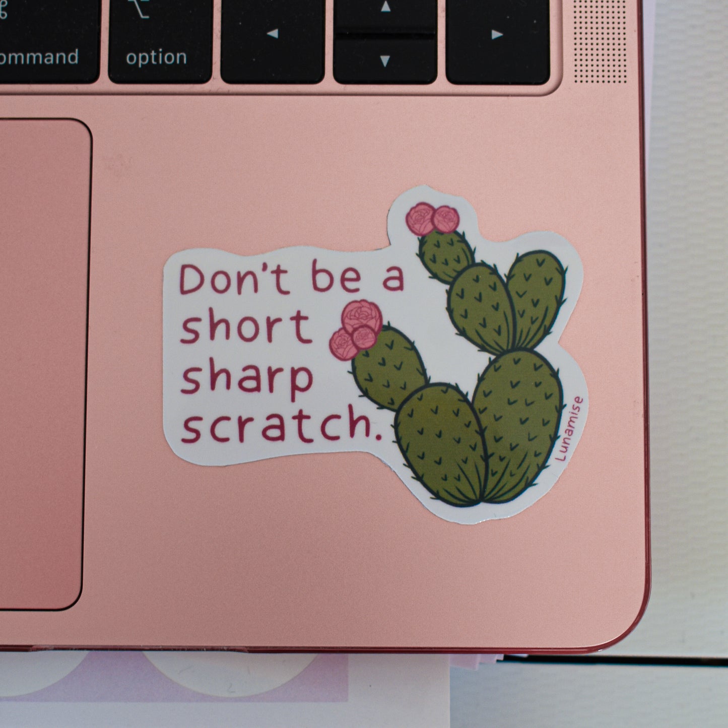 Short Sharp Scratch Die Cut Sticker