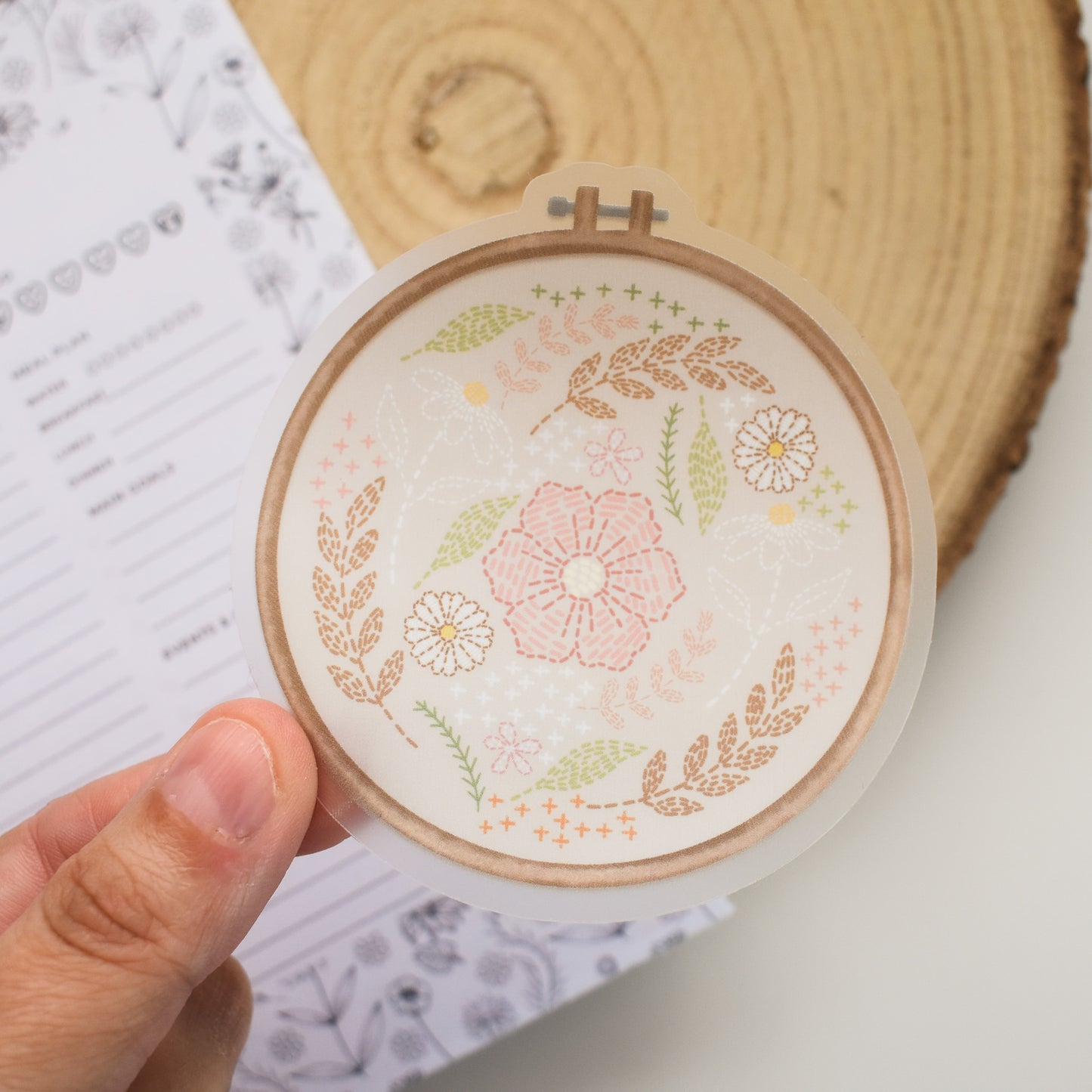 Clear Embroidery Hoop Die Cut Sticker