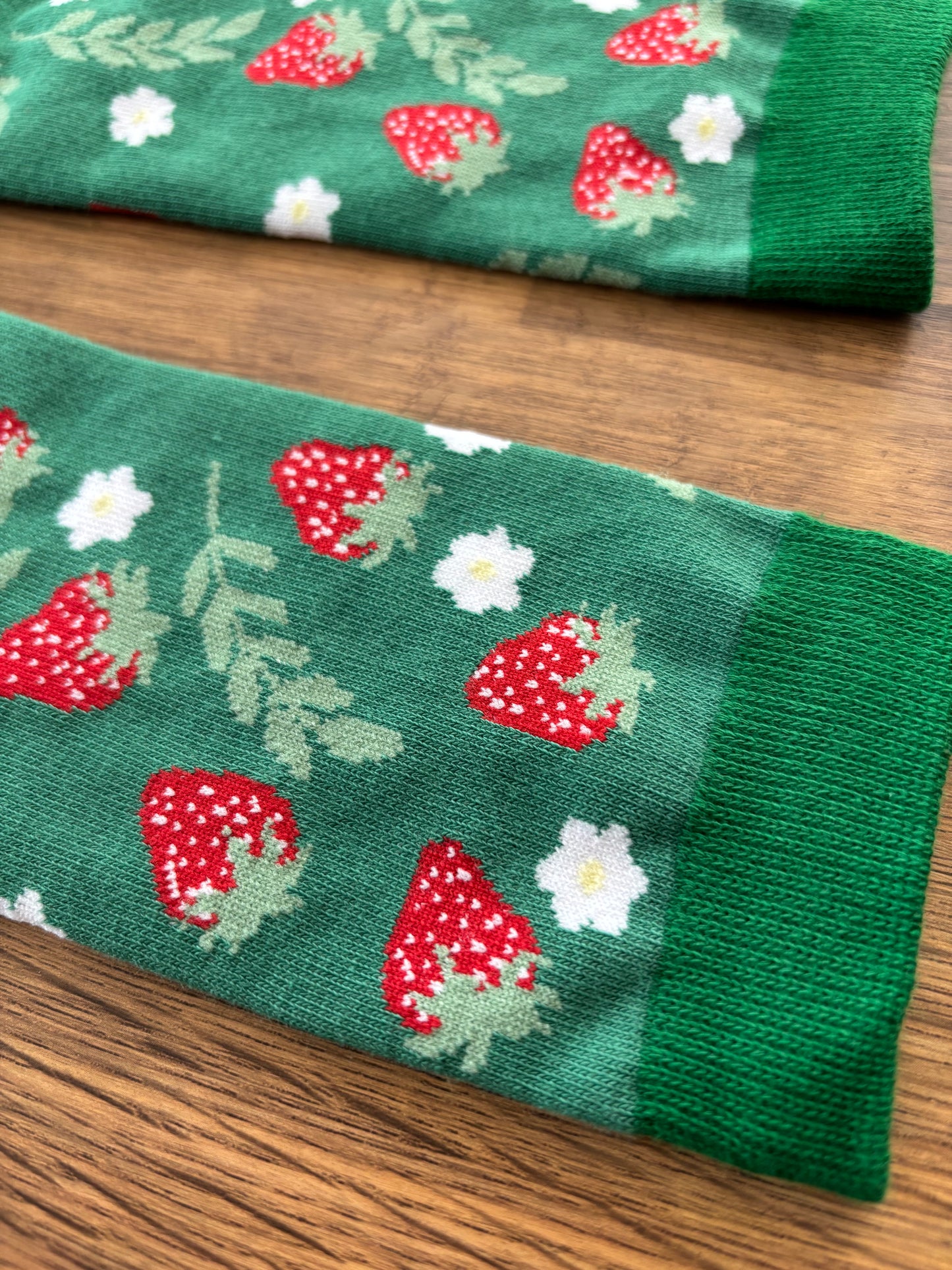 Strawberry Pattern Knitted Socks