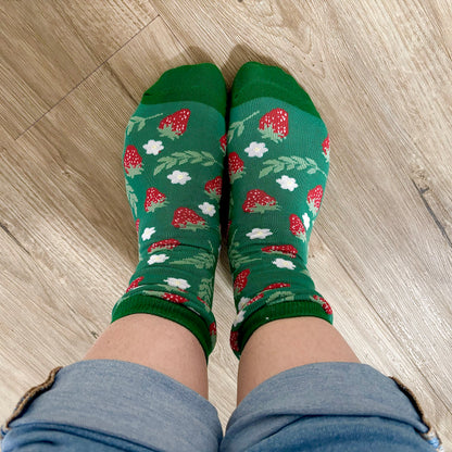 Strawberry Pattern Knitted Socks