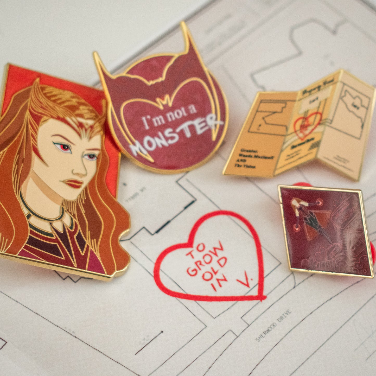 Red Witch Deed Enamel Pin