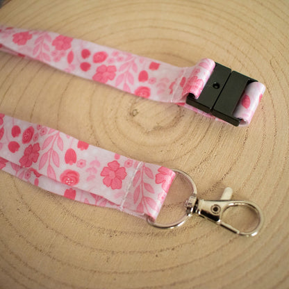 Light Pink Floral Breakaway Lanyard