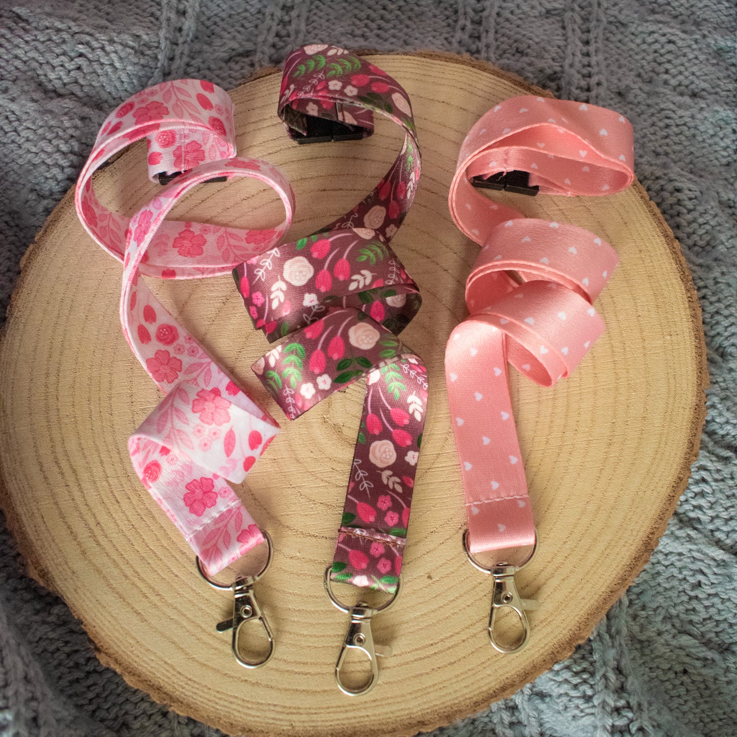 Light Pink Floral Breakaway Lanyard