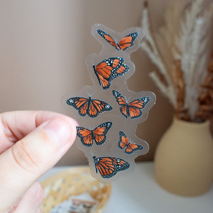 Clear Monarch Butterflies Die Cut Sticker
