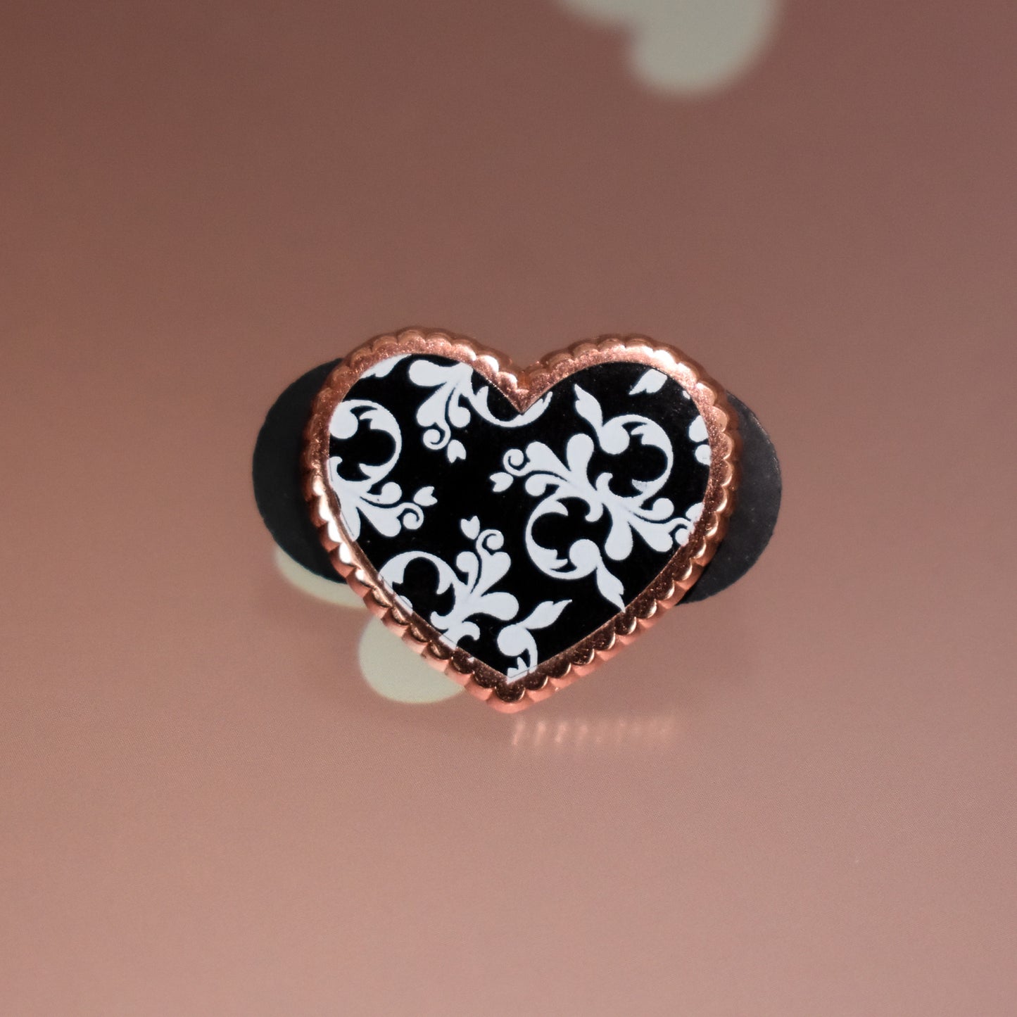 Rose Gold Monochrome Heart Pin