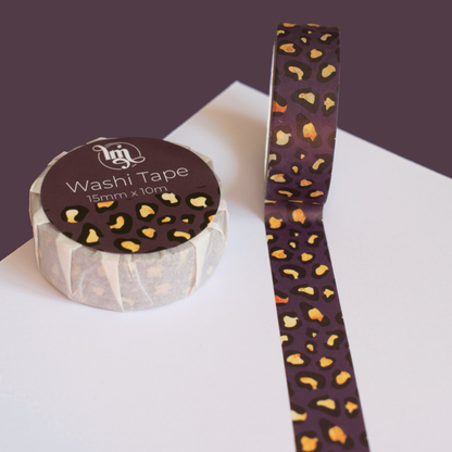 Purple Leopard Print Washi Tape